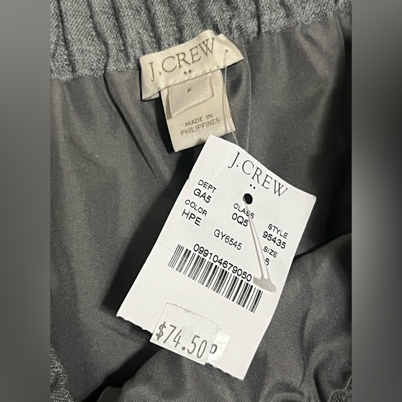J. Crew Women’s Wool Blend Gray Elastic Waist Skirt, Size 6, NWT - Picture 6 of 13